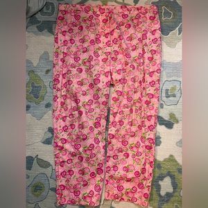 🐌Lilly Pulitzer White Label Pink Escargot Cropped Pants